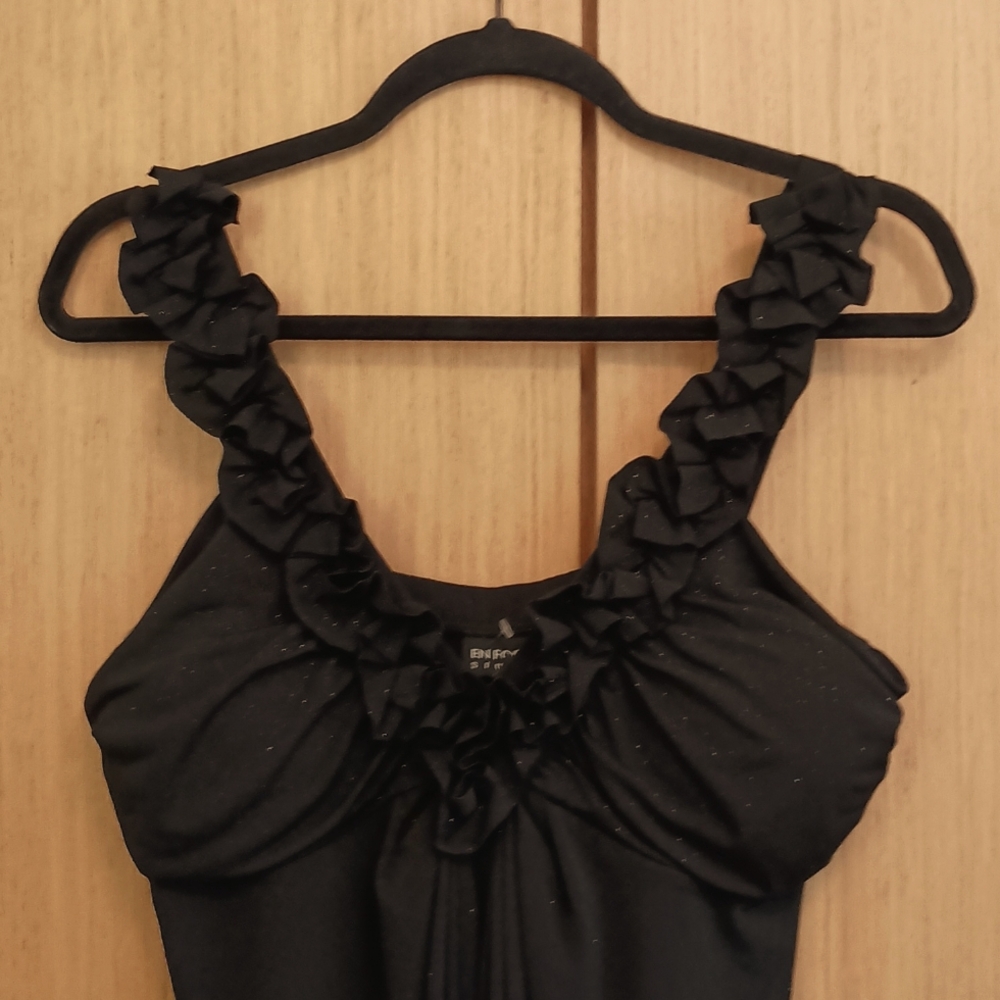 En Focus SZ 14 Black Sparkly Sleeveless Dress - Picture 3 of 7
